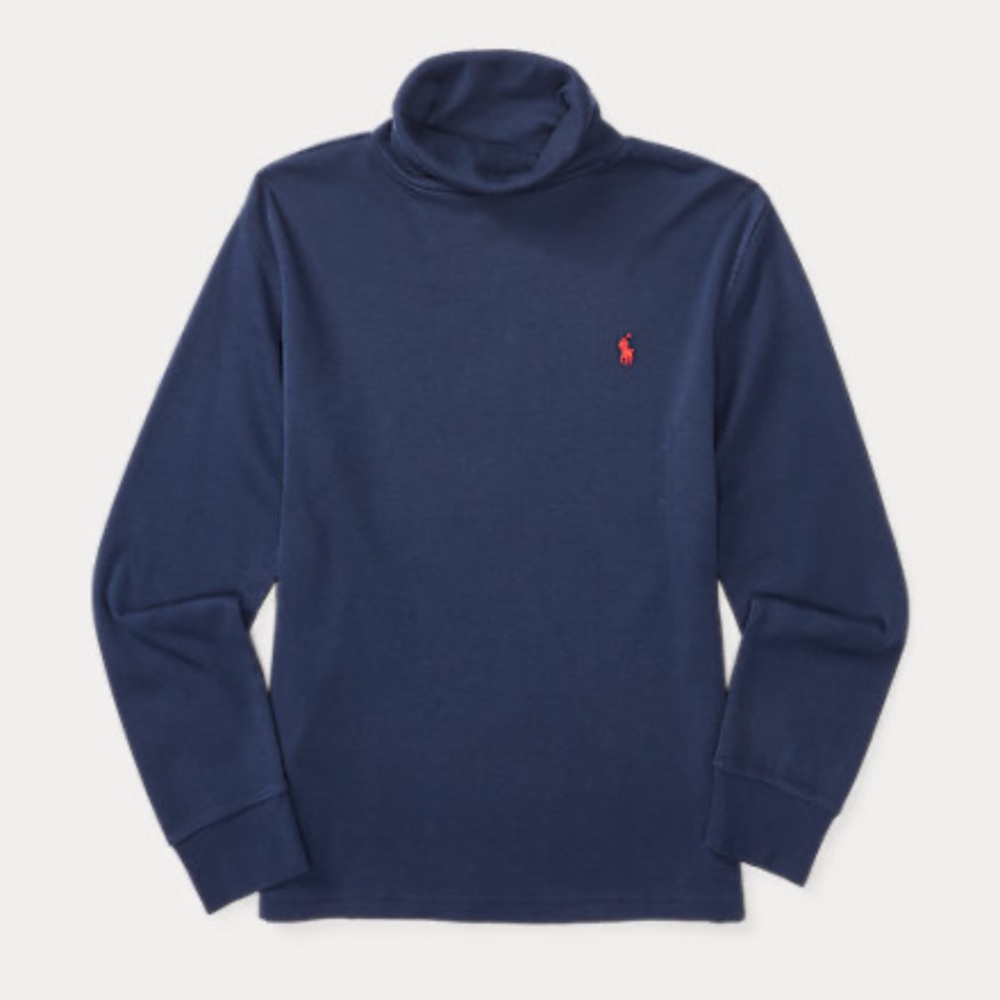 Ralph Lauren cotton interlock turtleneck navy M